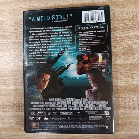 Tim Burton's Planet of the Apes 2001 DVD Sci Fi Horror Action Y2K Helena Bonham - Picture 2 of 6